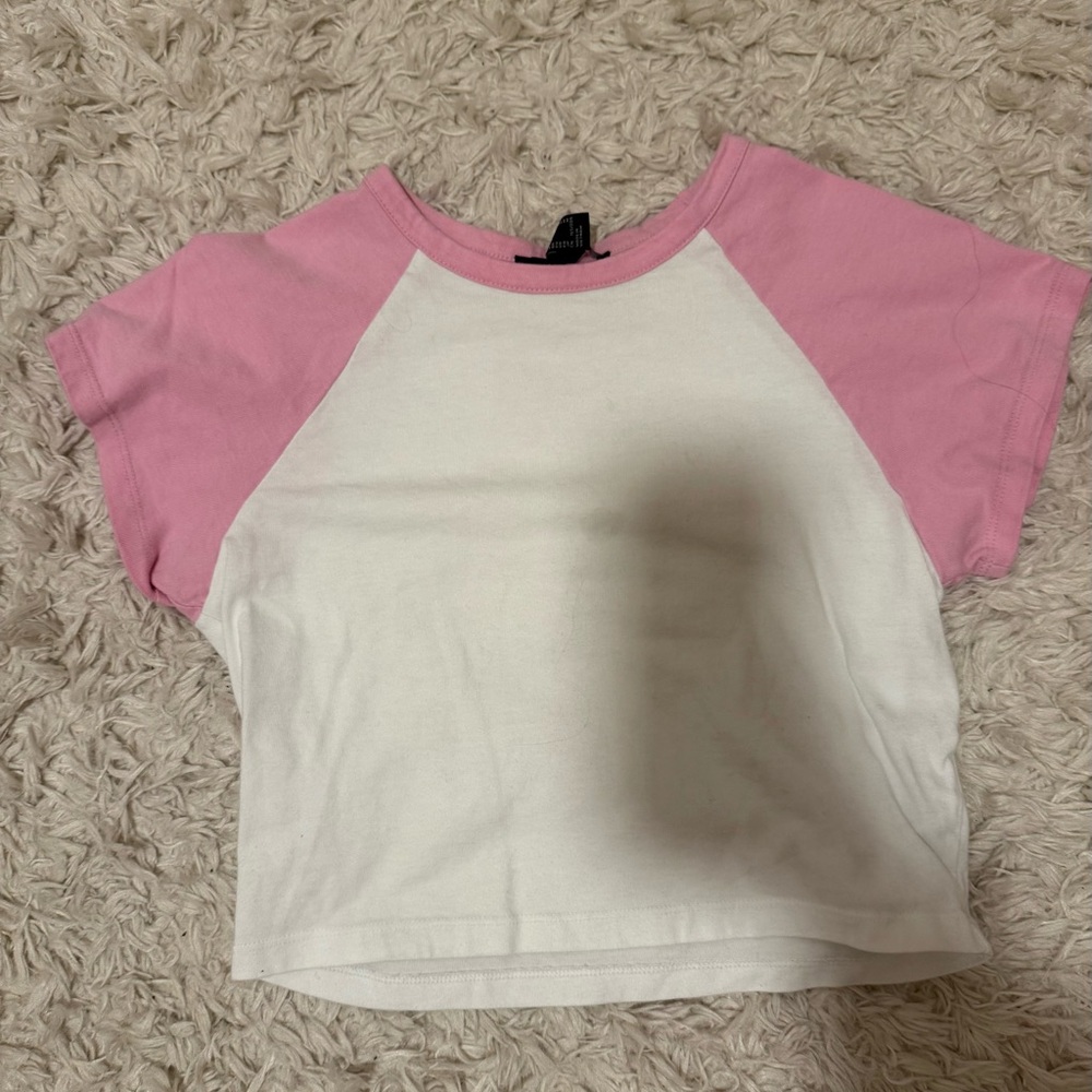 Forever 21 Pink and White Baseball Tee